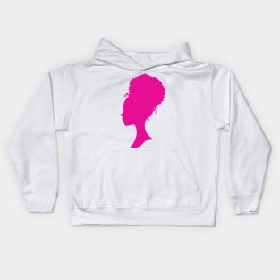 Hot Pink Black barbie silhouette Kids Hoodie